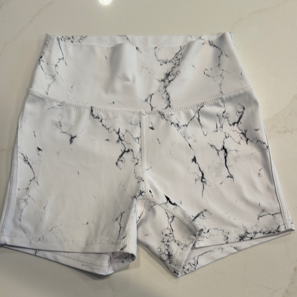 BuffBunny White and Black Athletic Shorts